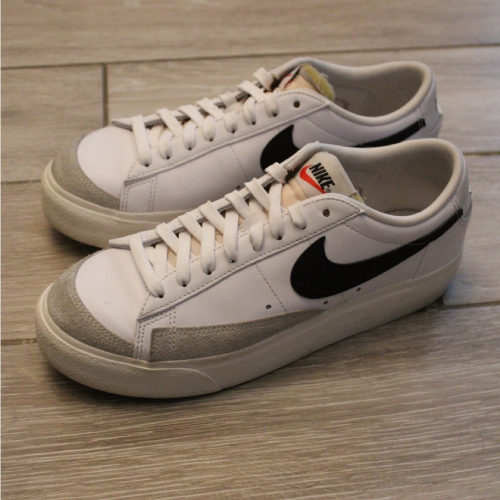 Nike Low Blazer Leather Sneaker White Black Grey